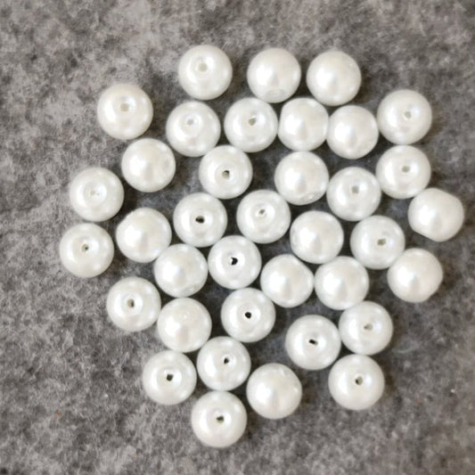 Glass Pearl 8 mm White