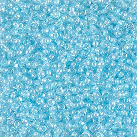 Miyuki Beads, MiyukiRoundBeads11/0-0278 Aqua Lined Crystal AB