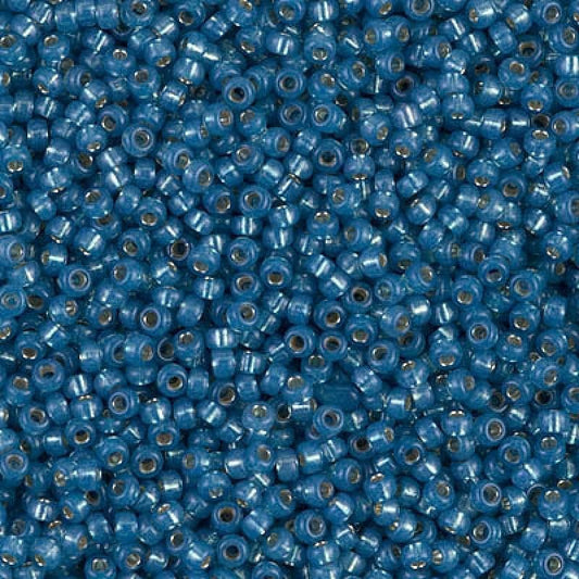 Miyuki Beads, MiyukiRoundBeads 8/0- 0648 Dunkelhimmelblau S/L Alabaster gefärbt