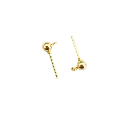 Gold Plated Ball Earring Apart - 1