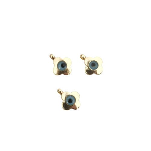 Gold Plated Flower Evil Eye Hanging Attachment