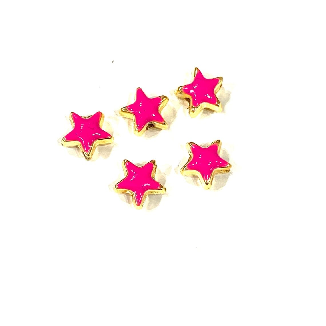 Gold Plated Enamel Star Apparatus 8mm (Pink)