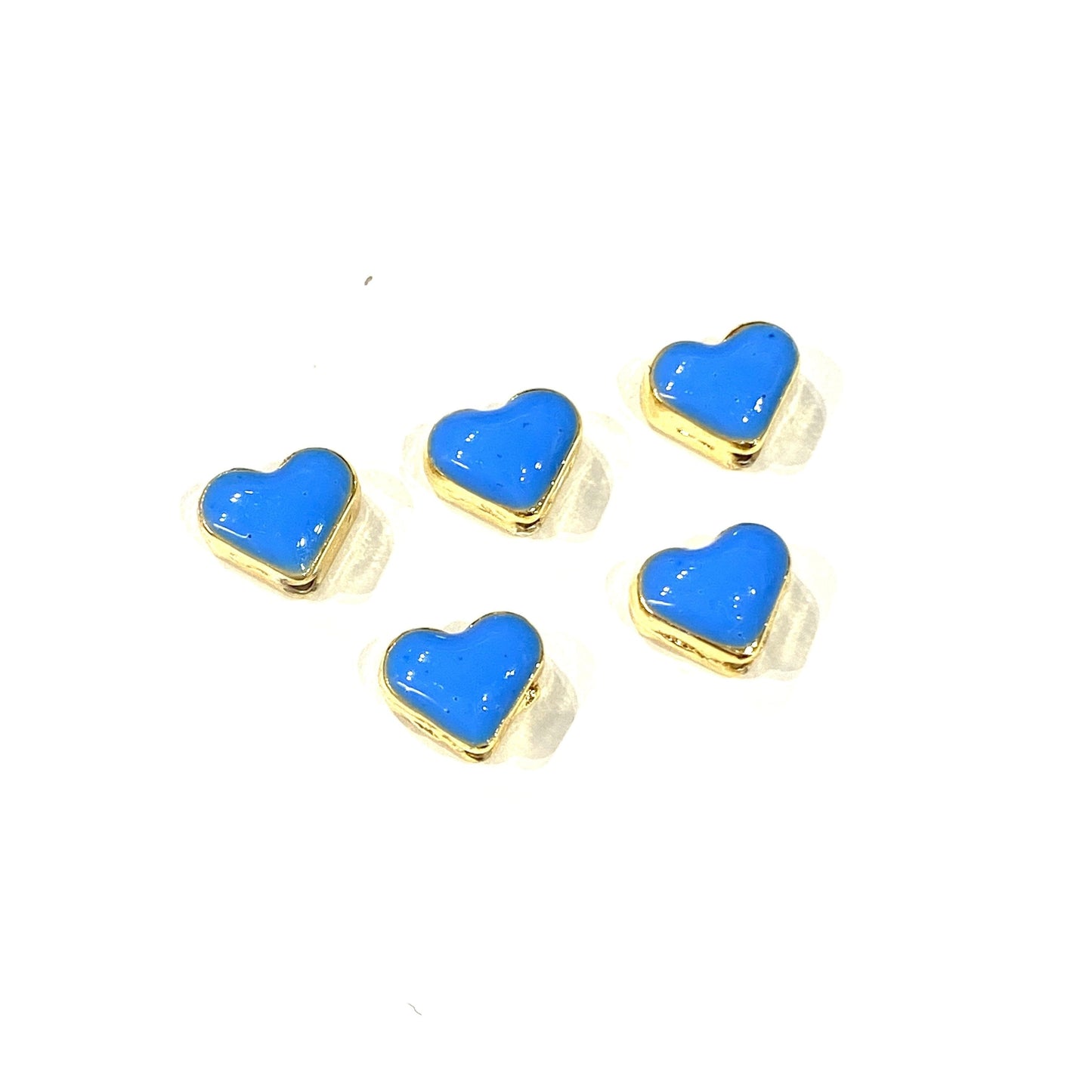 Gold Plated Enamel Heart Apparatus Blue