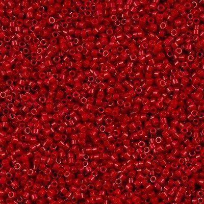 Miyuki-Perlen, Miyuki Delica 11/0 DB0791 Undurchsichtig rot gefärbt
