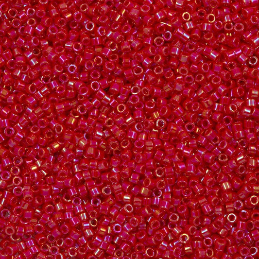 Miyuki Beads, Miyuki Delica 11/0 DB0162 Opaque Red AB
