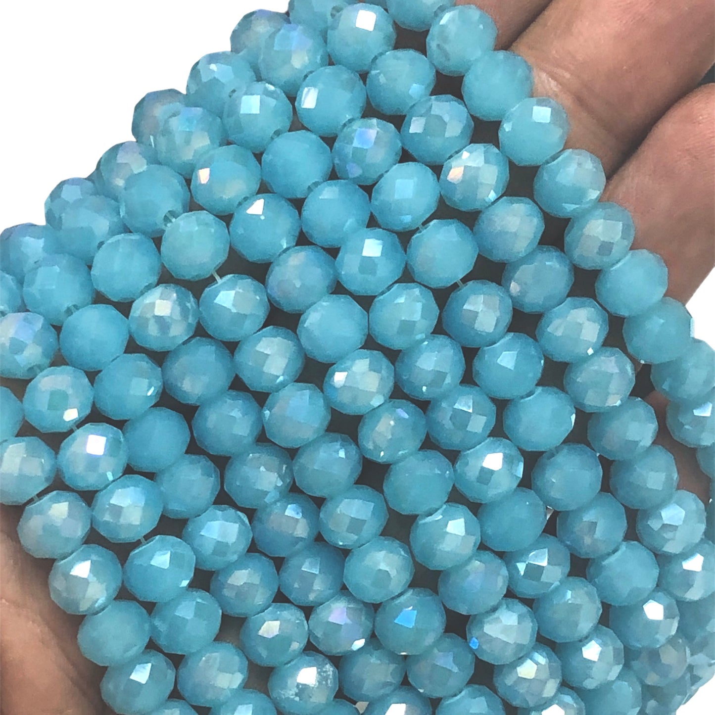 Kristallperlen, chinesischer Kristall, 8 mm, 30 Iced Janjan Blue