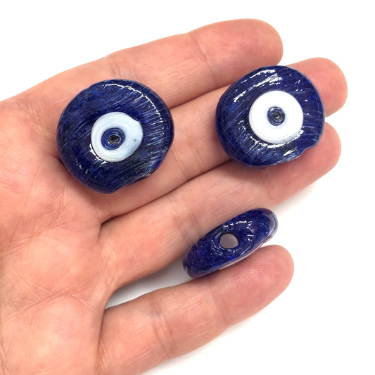 Navy Blue Calf's Eye Evil Eye Beads 