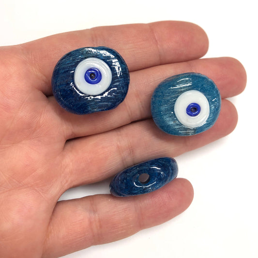 Transparente blaue Kalbsaugen-Evil-Eye-Perle 