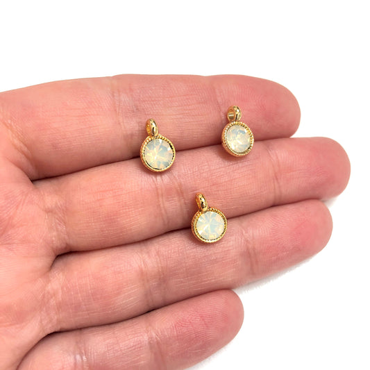 Altın Kaplama Swarovski Taşlı Sallantı Aparatı - Buzlu Beyaz