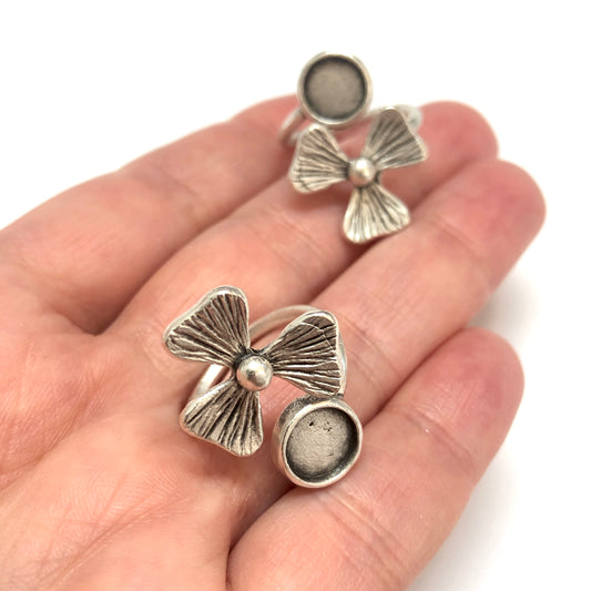 Antik versilberter Messingring - 3