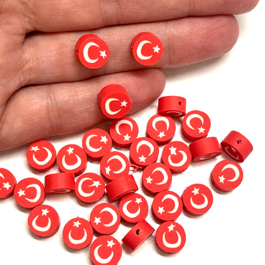 Polymer Clay (Fimo) Turkish Flag