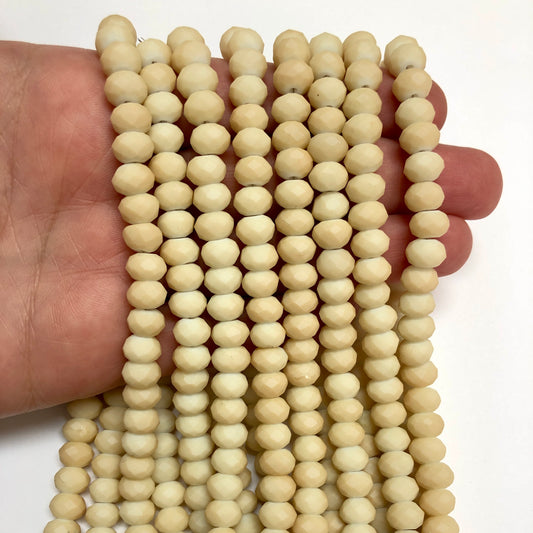 Kristal Boncuk, Çin Kristali-8mm-52 Mat Krem