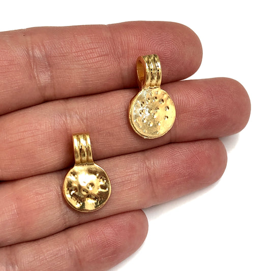 Gold Plated Small Hammered Charm