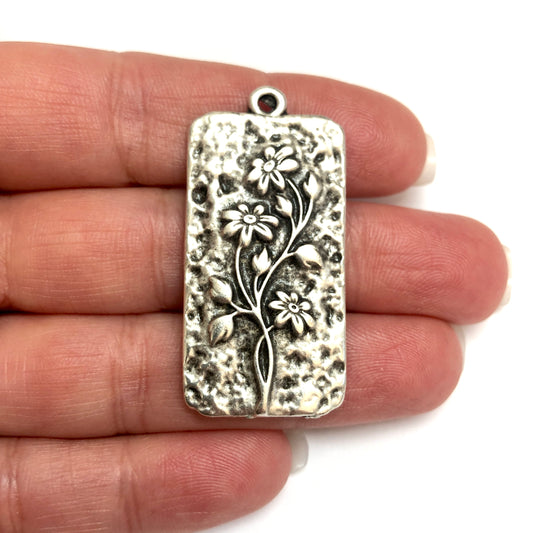 Antik Gümüş Kaplama Kolye Ucu -087