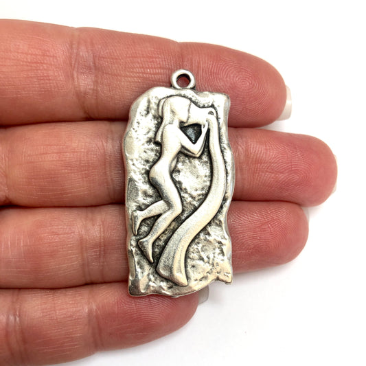 Antik Gümüş Kaplama Kolye Ucu - 109