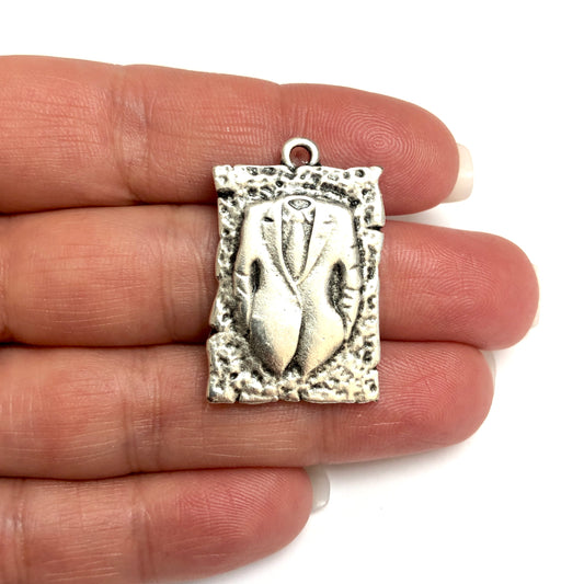 Antik Gümüş Kaplama Kolye Ucu - 107