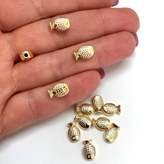 Gold Plated 10mm Chubby Fish Spacer