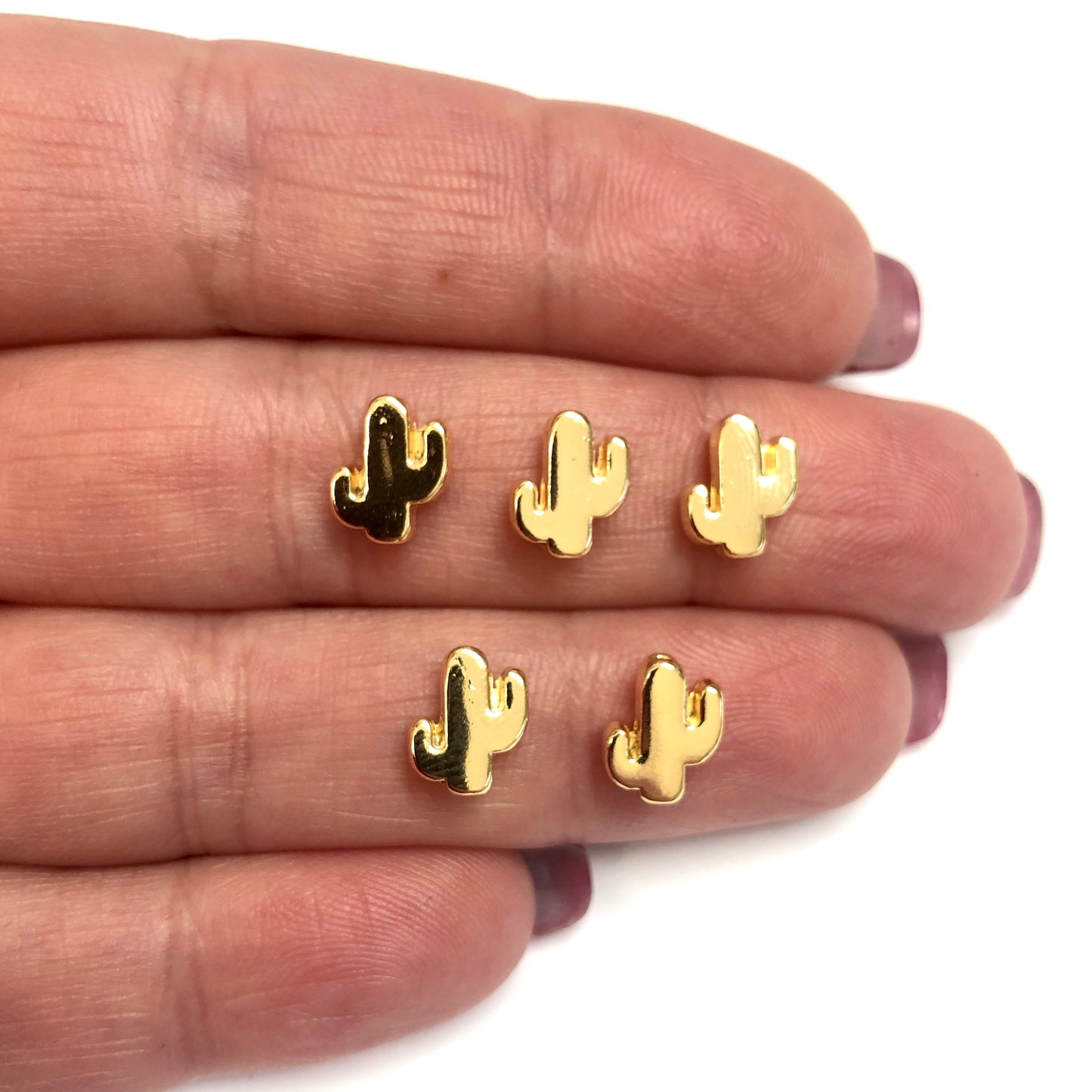 Gold Plated Cactus Spacer - 8x10mm