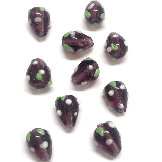 Blackberry Glass Beads - Plum