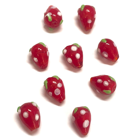 Blackberry Glass Beads - Red