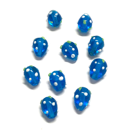 Blackberry Glass Beads - Transparent Blue