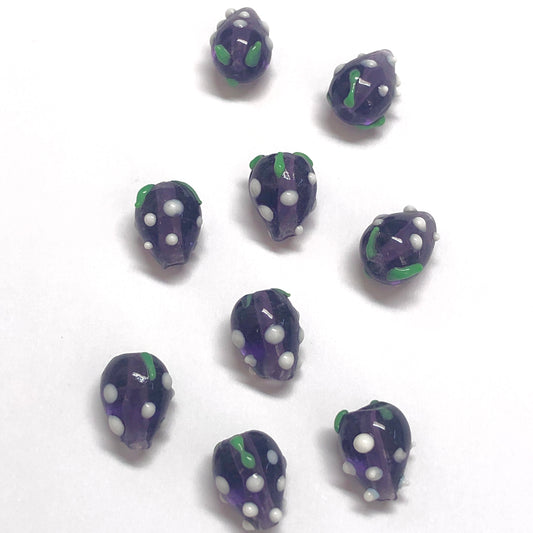 Blackberry Glass Beads - Purple