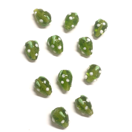 Blackberry Glass Beads - Green