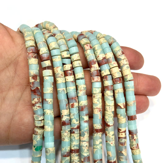 3x6mm Rondel Turquoise Howlite