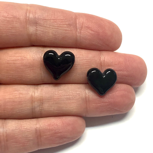 Herz aus Muranoglas – Schwarz