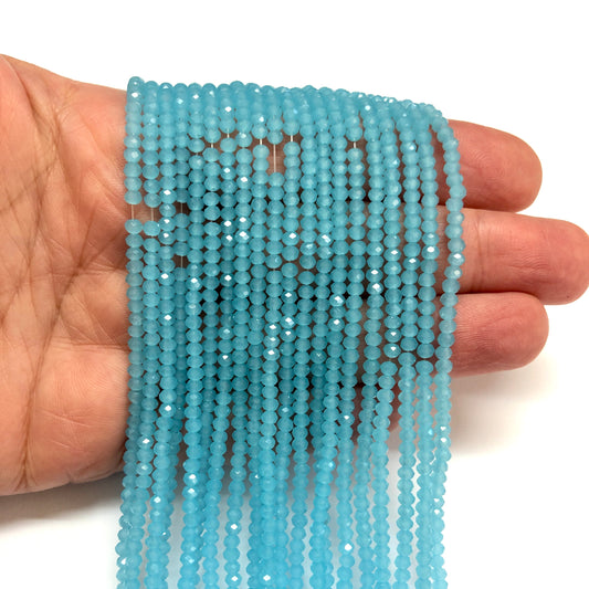 Kristallperle, chinesischer Kristall – 2 mm – 4 – mattiertes Hellblau