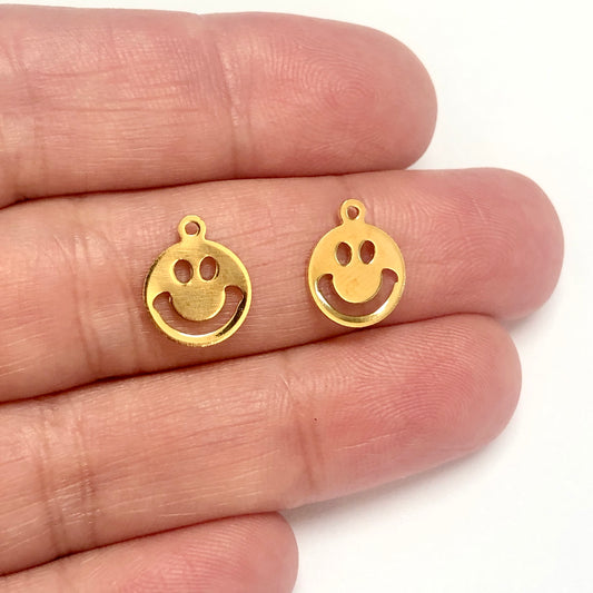 Gold Plated Smiling Face Shaking Attachment - Large