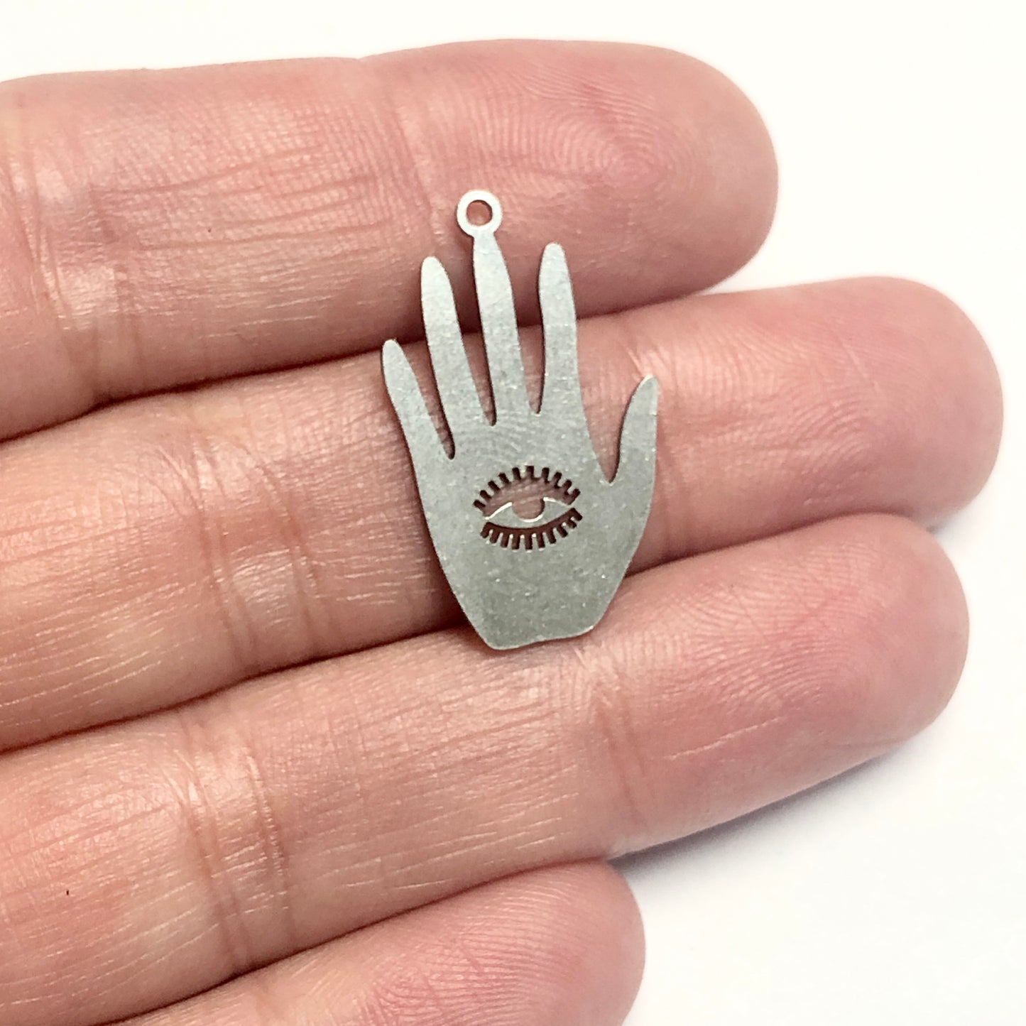 Paslanmaz Çelik, Hamsa Kolye ucu (Stainless Steel Hamsa Pendant)