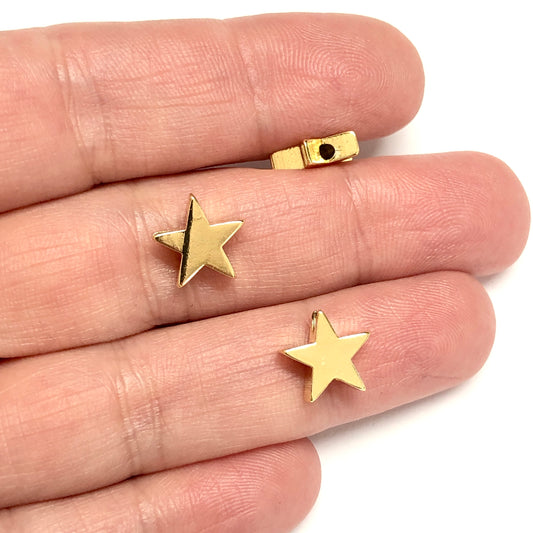 Gold Plated 7mm Flat Star Spacer