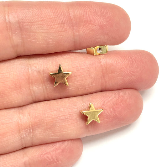 Gold Plated 7mm Flat Star Spacer