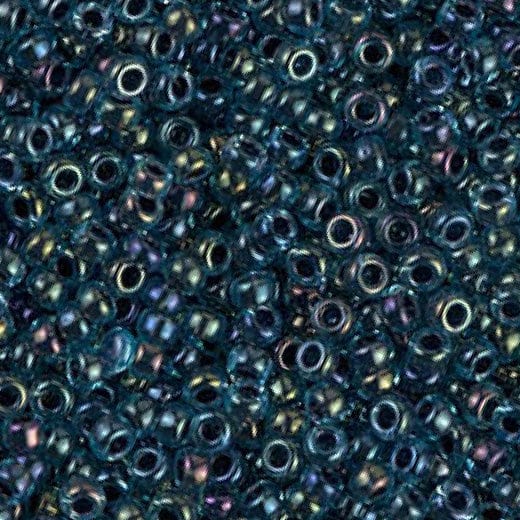 Miyuki Boncuk, Miyuki Round Beads11/0-0347 Dk.Blue Lined Aqua AB