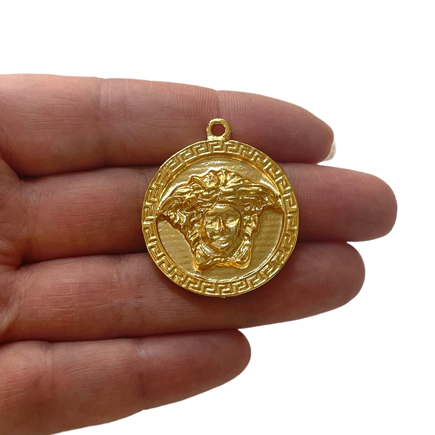 Gold Plated Medusa Medallion-3