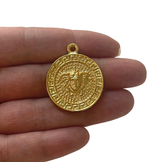 Gold Plated Medusa Medallion-4