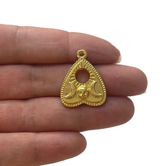 Altın Kaplama Ters Kalp Kolye Ucu-1