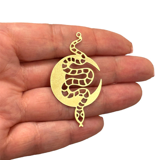 Raw Brass Snake Pendant (Raw Brass Snake Charm,Laser Cut Snake Charm)