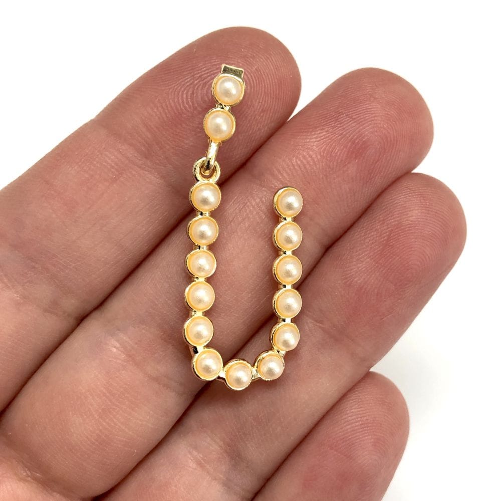 3MM vergoldeter Perlen-Buchstaben-Anhänger