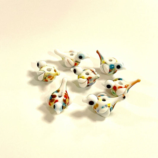 Vogel aus Muranoglas - Weiß