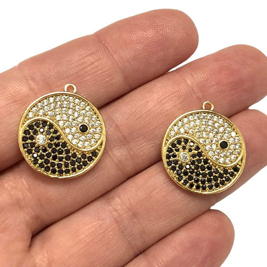 Vergoldeter Zirkon-Stein Yin Yang