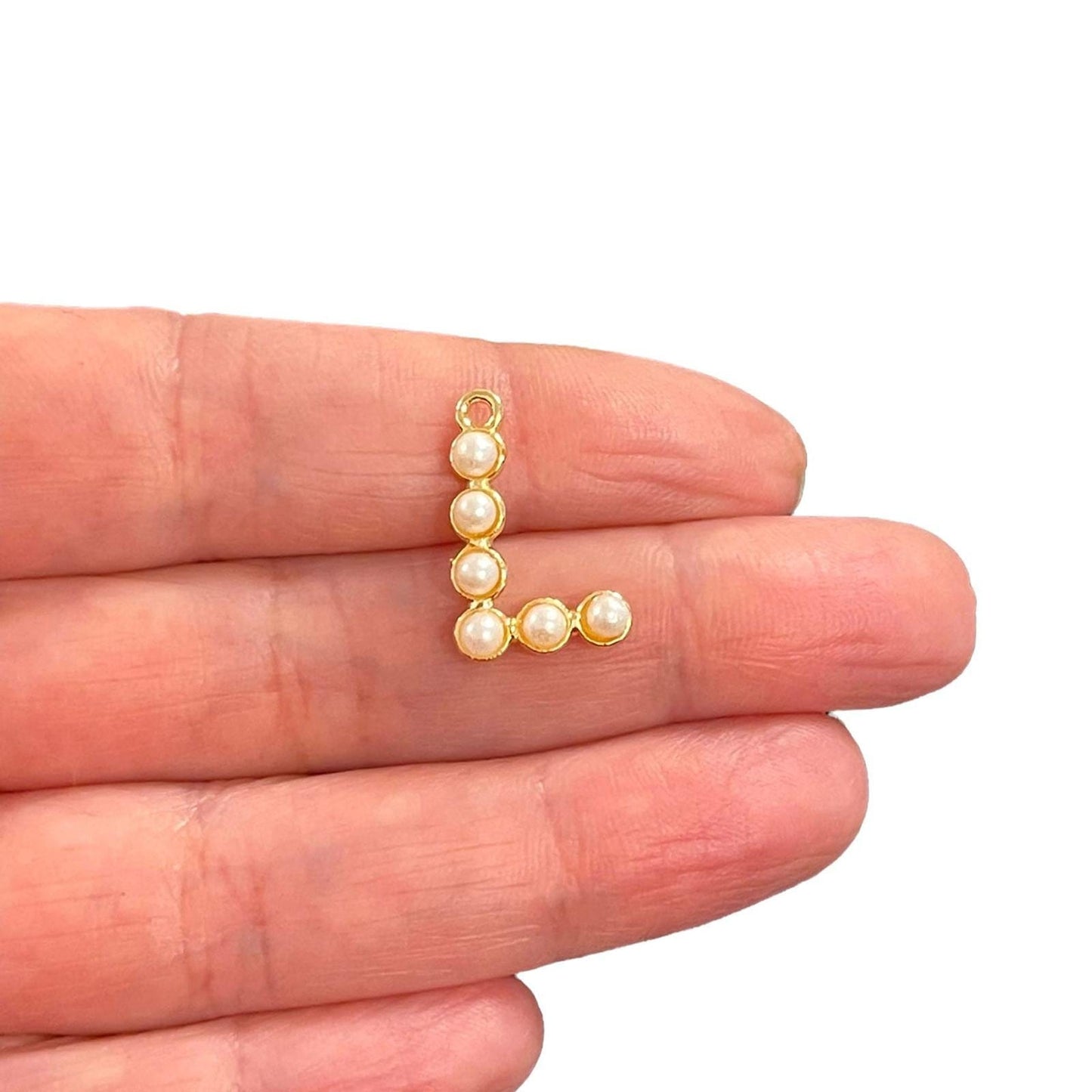 Gold Plated Mini Pearl Letter