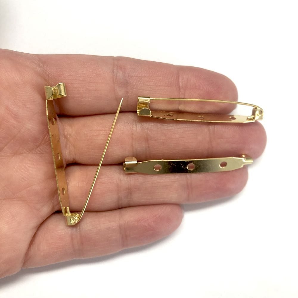 Vergoldete Halsbandnadel - 45 mm