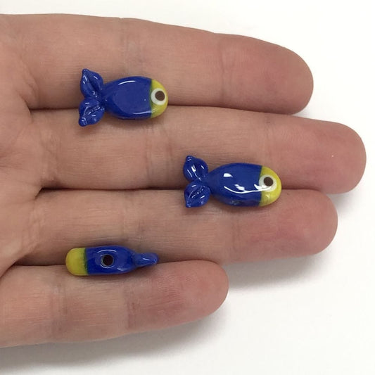 Murano Glass 2 Color Fish - Navy Blue