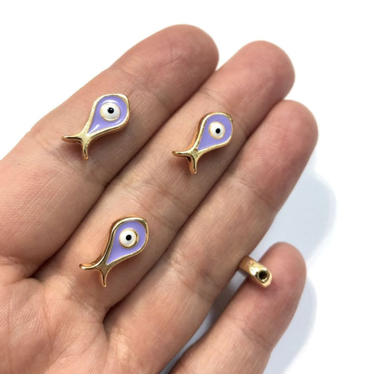Gold Plated Enamel Fish Dipper - Lilac