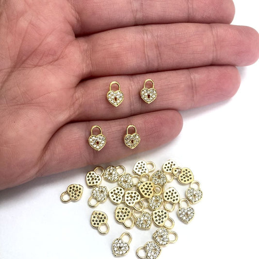 Vergoldetes Mini-Herz aus Zirkonstein