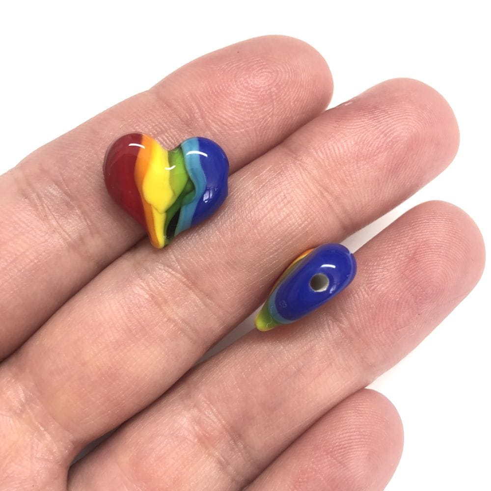 Murano Glass Rainbow Heart - 1