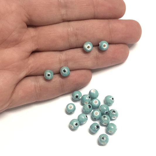 5mm Round Ceramic Bead - Turquoise